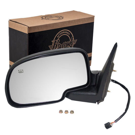 Power Mirror for 1999-2002 Silverado 1500 Textured Black Base-Chrome Cover OEM Substitute Puddle Lamp Heated Manual Fold for 2001-2002 Silverado 1500 HD for 2000-2002 Tahoe for 2002 Avalanche 2500