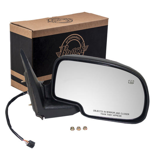 Power Mirror for 1999-2002 Silverado 1500 Textured Black Base-Chrome Cover OEM Substitute Puddle Lamp Heated Manual Fold for 2001-2002 Silverado 1500 HD for 2000-2002 Tahoe for 2002 Avalanche 2500