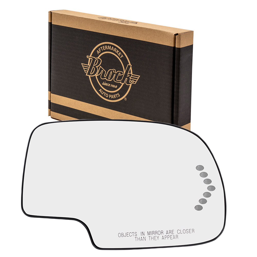 Mirror Glass with Base for 2003-2006 Silverado 1500 Turn Signal Indicator Heated for 2003-2006 Silverado 1500 HD for 2000-2006 Suburban 2500 for 2003-2004 Sierra 2500 for 2007 Sierra 3500 Classic