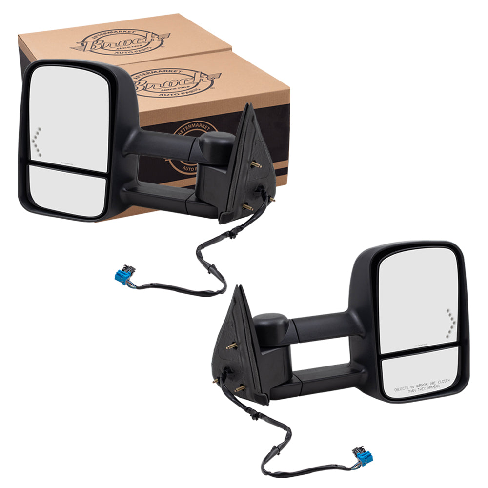 Power Towing Mirror for 2003-2006 Silverado 1500 Extendable Turn Signal Indicator Heated Manual Fold for 2003-2006 Silverado 1500 HD for 2003-2004 Sierra 2500 for 2007 Sierra 3500 Classic 15904034