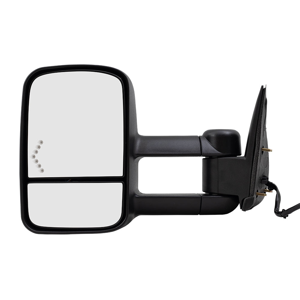 Brock Replacement Driver Power Tow Telescopic Side Door Mirror Heated Signal On Glass Compatible with 2003-2006 Silverado Sierra Avalanche Pickup