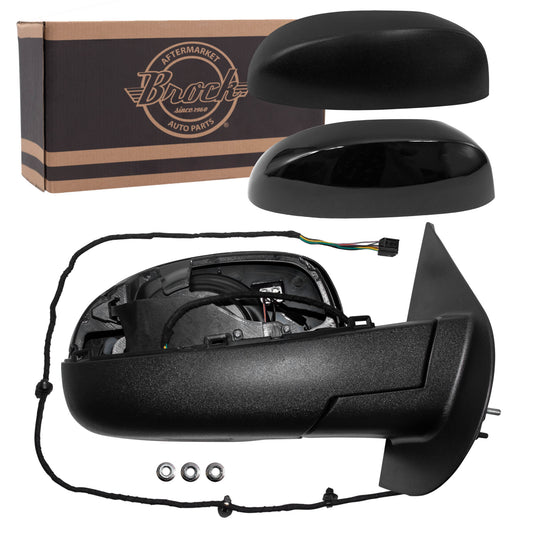 Power Mirror for 2007-2013 Silverado 1500 Paint To Match & Textured Black Caps Performance U Turn Signal Indicator Heated Manual Fold for 2014 Silverado 2500 for 2007-2014 Tahoe for 2014 Suburban