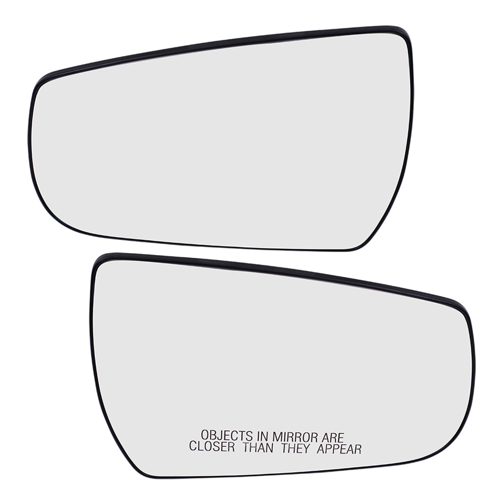 Brock Replacement Set Driver and Passenger Door Mirror Glass with Bases Heated Compatible with 2013 2014 2015 Malibu
