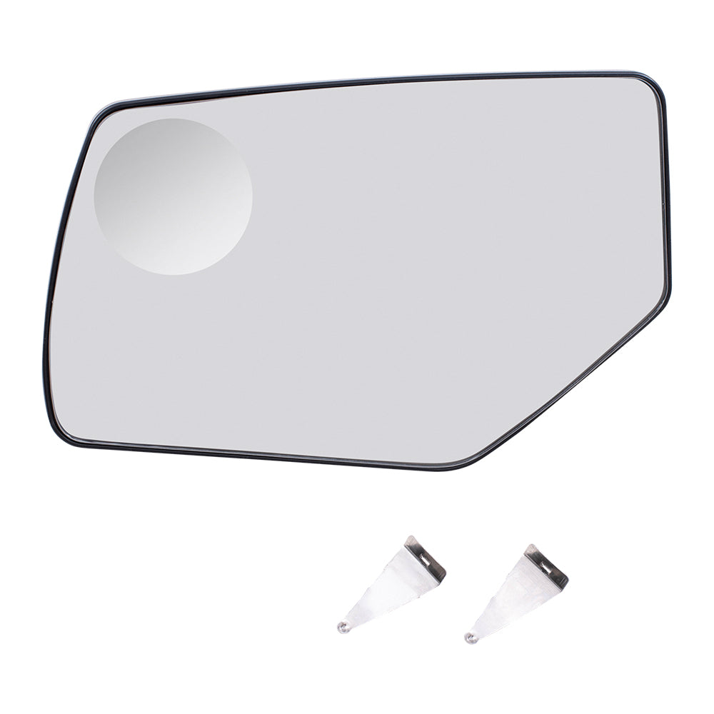 Brock Replacement Driver Power Side Door Mirror Glass with Base Heated Spotter Glass Compatible with 2015-2020 Tahoe Suburban Yukon Yukon XL & Denali