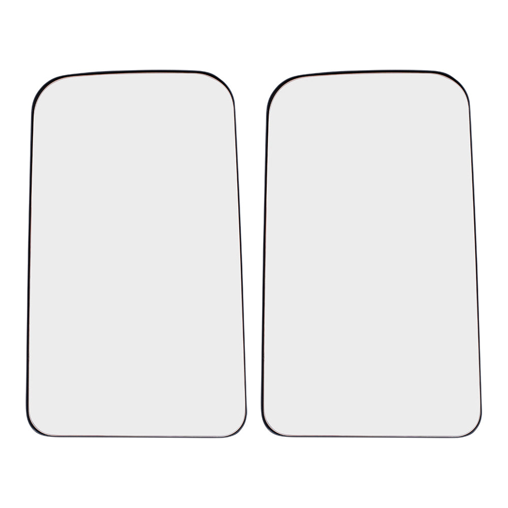 Brock Replacement Pair Upper Mirror Glass and Bases w/o Heat compatible with 2003-2009 Kodiak Topkick 19120558