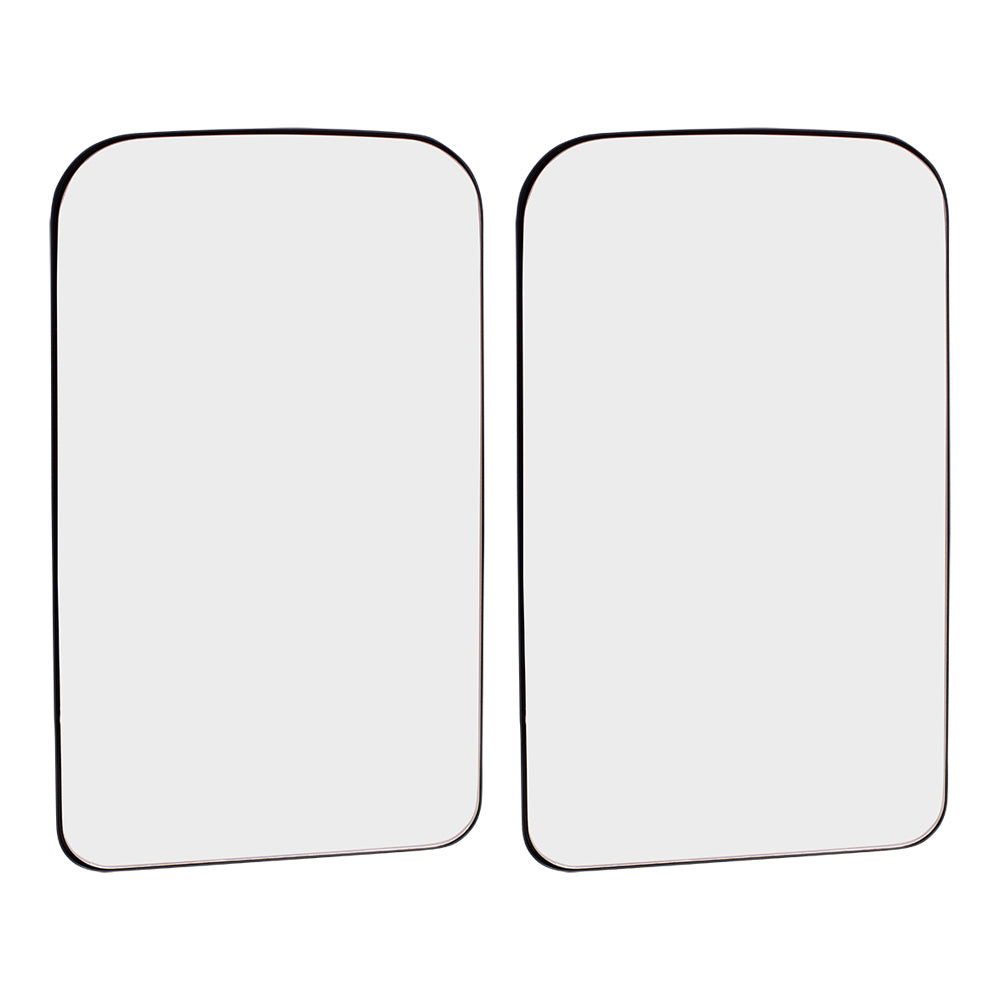 Brock Replacement Pair Upper Mirror Glass and Bases with Heat compatible with 2003-2009 Kodiak Topkick 19120557