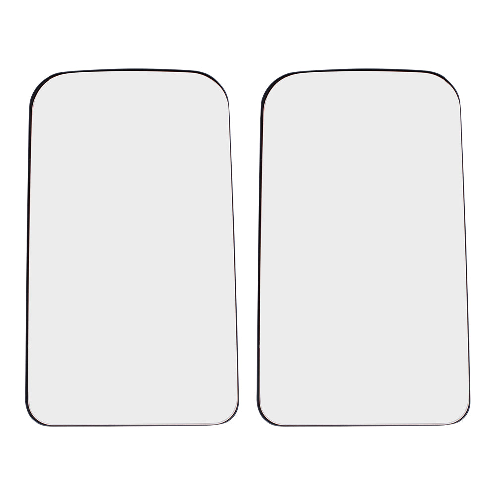 Brock Replacement Pair Upper Mirror Glass and Bases with Heat compatible with 2003-2009 Kodiak Topkick 19120557