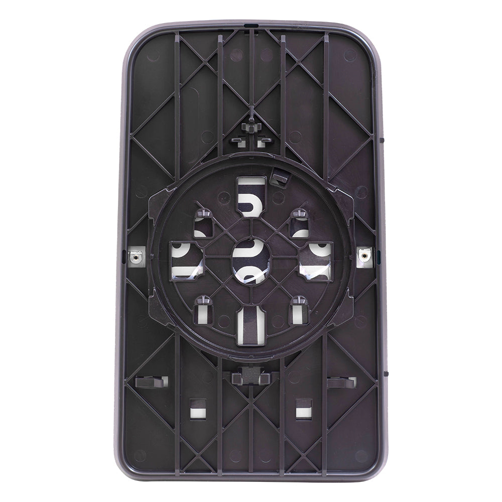Brock Replacement Pair Upper Mirror Glass and Bases with Heat compatible with 2003-2009 Kodiak Topkick 19120557