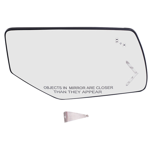 Brock Replacement Passengers Power Mirror Glass & Base w/ Heat Signal Blind Spot Detection Compatible with 15-20 Suburban Tahoe Yukon 22976556