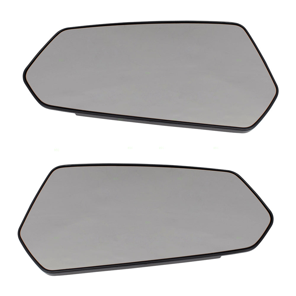 Brock Replacement Set Driver and Passenger Door Mirror Glass & Bases Compatible with 10-15 Camaro 92235872 92235873