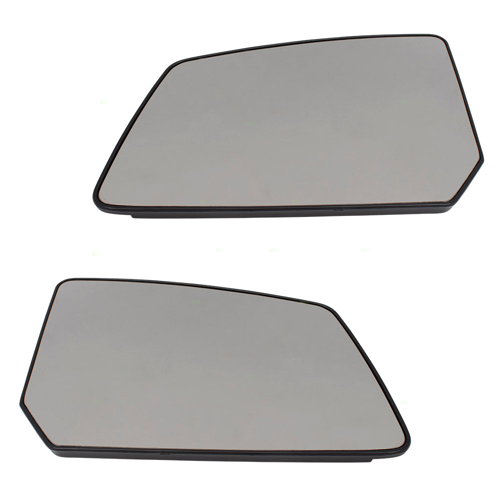 Brock Replacement Set Driver and Passenger Door Mirror Glass & Bases Compatible with 09-12 Traverse Acadia 25990002 25990004