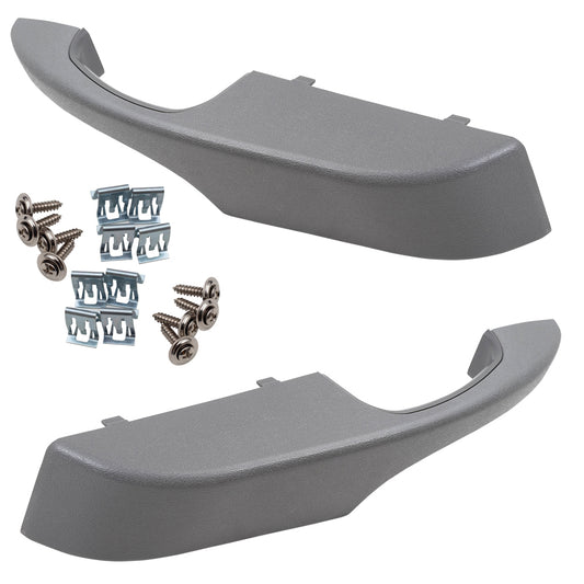 Brock Aftermarket Replacement Front Driver Left Passenger Right Inside Door Pull Handle Assembly And Hardware Pewter/Gray Compatible With 2003-2022 Chevy Express