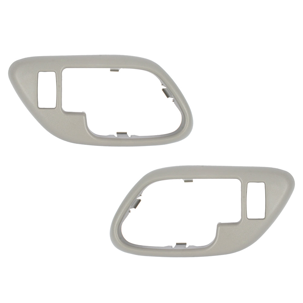 Brock Replacement Pair Set Inside Gray Door Handle Trim Bezels Compatible with Escalade Pickup Suburban Yukon Tahoe 15708079 15708080