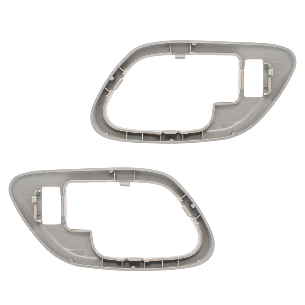 Brock Replacement Pair Set Inside Gray Door Handle Trim Bezels Compatible with Escalade Pickup Suburban Yukon Tahoe 15708079 15708080