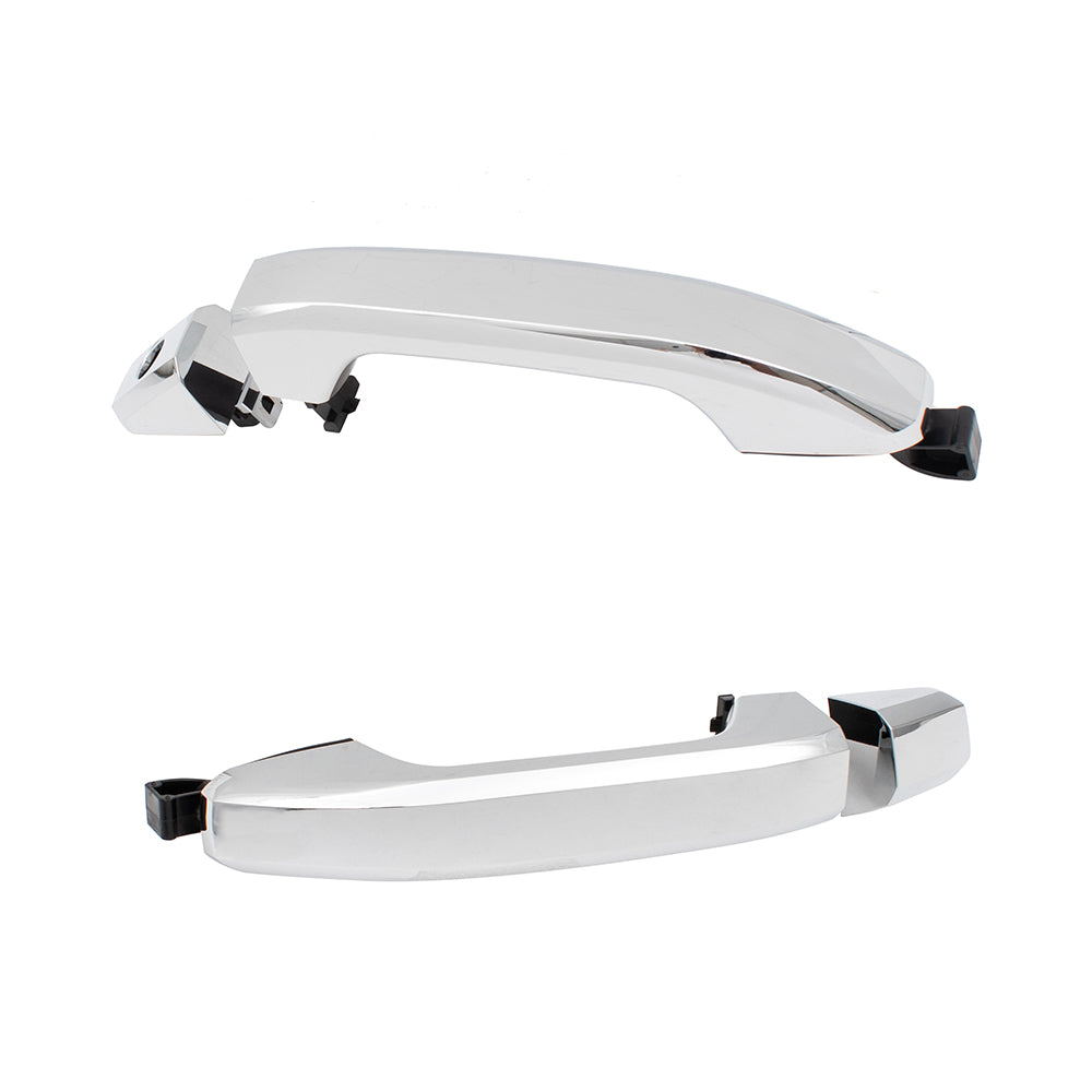 Brock Replacement Set Front Outside Door Handles Chrome Compatible with 14-19 Silverado Sierra Pickup Truck & 19 Sierra Limited/Silverado LD WITHOUT Passive Entry
