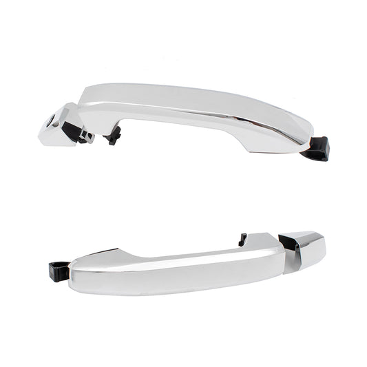 Brock Replacement Set Front Outside Door Handles Chrome Compatible with 14-19 Silverado Sierra Pickup Truck & 19 Sierra Limited/Silverado LD WITHOUT Passive Entry