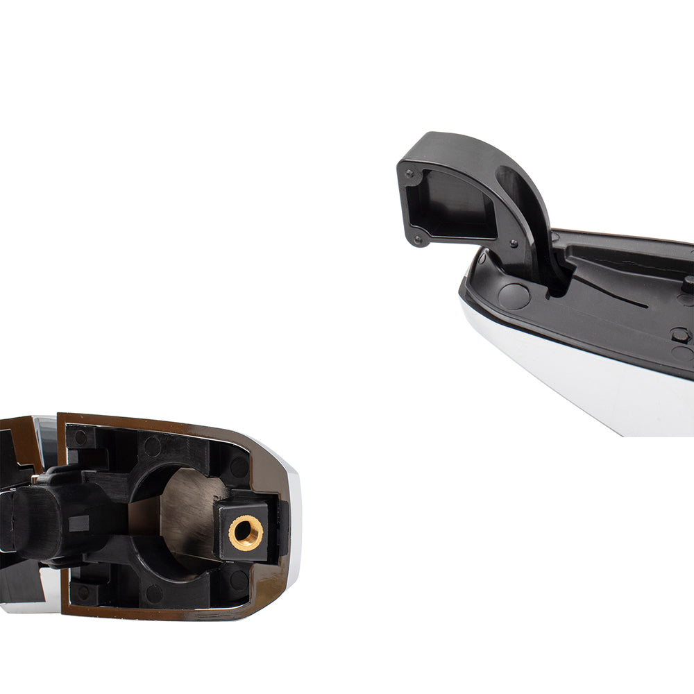 Brock Replacement Set Front Outside Door Handles Chrome Compatible with 14-19 Silverado Sierra Pickup Truck & 19 Sierra Limited/Silverado LD WITHOUT Passive Entry