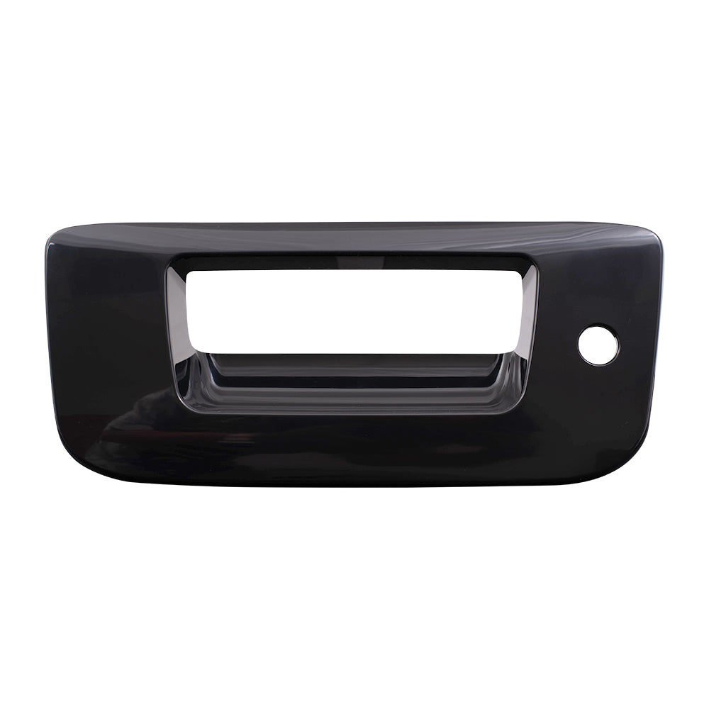 Brock Replacement Tailgate Handle Trim Bezel with Keyhole Compatible with 2007-2014 Silverado Sierra Pickup Truck