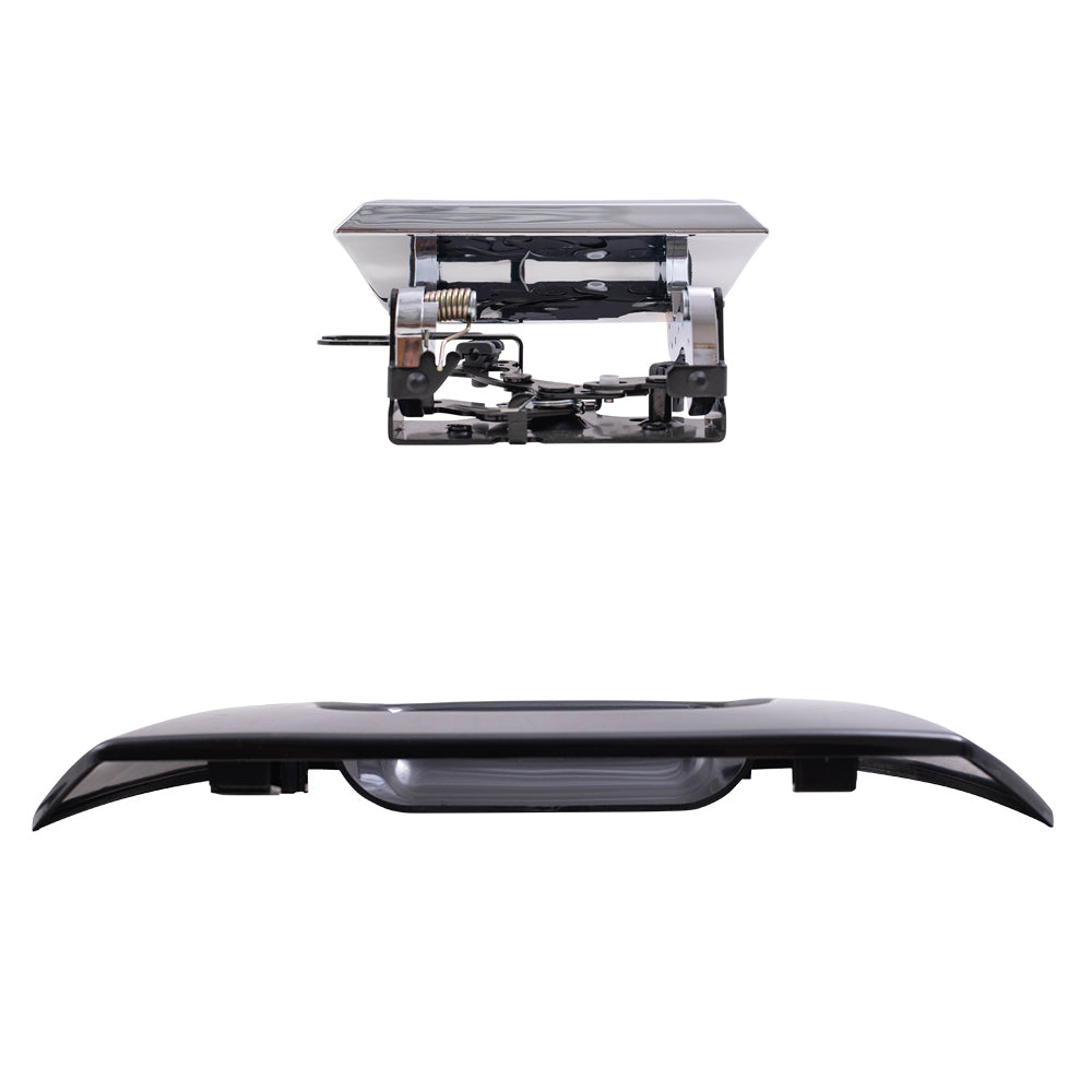 Brock Replacement Chrome Tailgate Handle and Paint to Match Black Bezel Compatible with 02-06 Escalade EXT