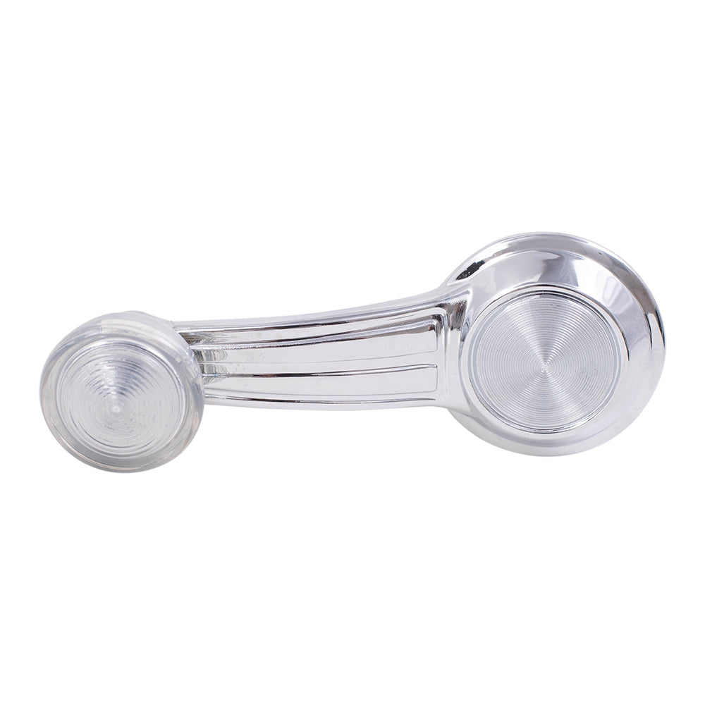 Brock Replacement Manual Window Crank Chrome Handle w/ Clear Knob & Full Height Spline Compatible with Malibu Impala Monte Carlo LeSabre Camaro 1732326