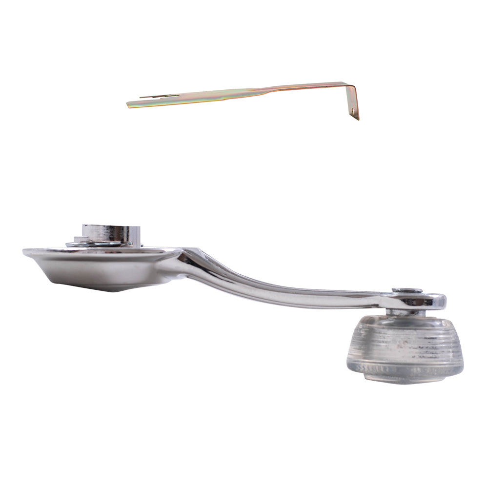 Brock Replacement Set Manual Window Crank Chrome w/ Clear Knob Handle & Removal Tool Clip Compatible with Malibu Impala Monte Carlo LeSabre Camaro 1732326