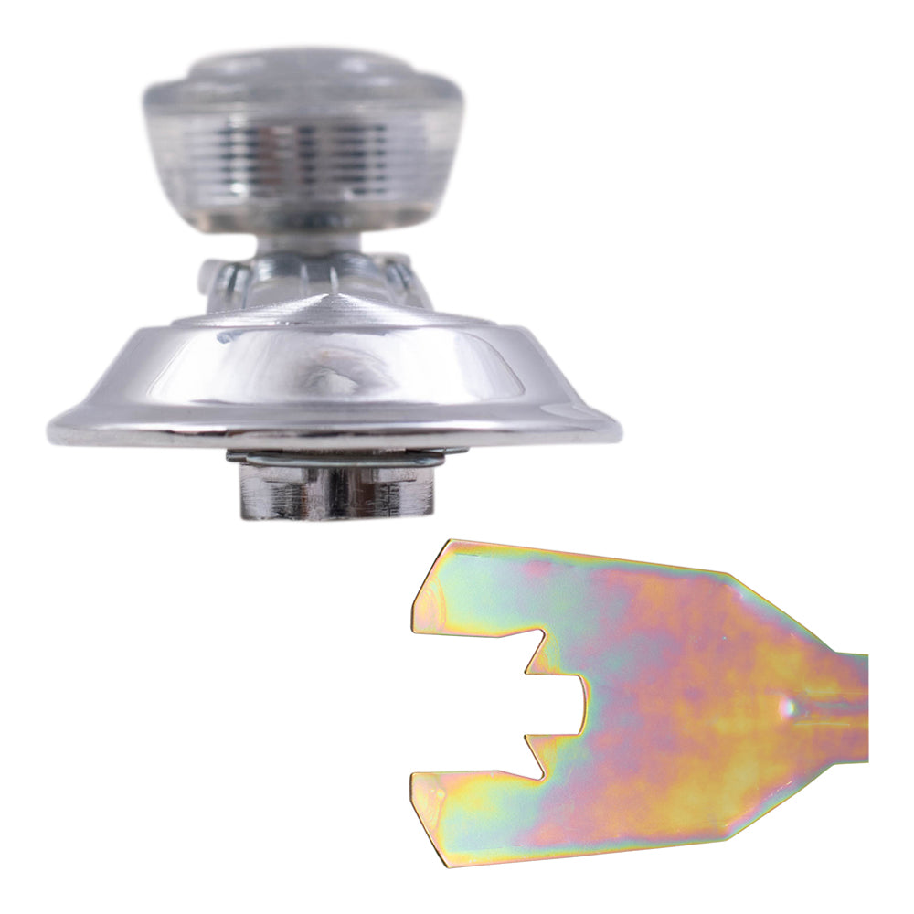 Brock Replacement Set Manual Window Crank Chrome w/ Clear Knob Handle & Removal Tool Clip Compatible with Malibu Impala Monte Carlo LeSabre Camaro 1732326