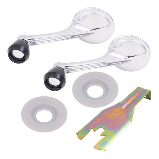 Brock Replacement 3 Pc Set Manual Window Cranks Chrome w/ Black Knob & Handle Clip Removal Tool Compatible with Tri-Five 150 210 Nomad Bel Air & Biscayne Chevelle El Camino 4619387