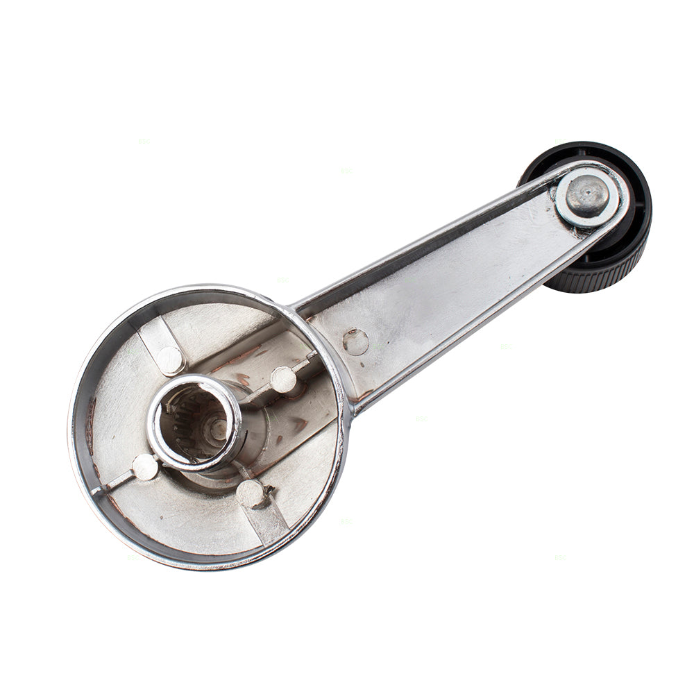 Brock Replacement Window Crank Handle Chrome w/ Black Knob Compatible with 1981-1994 C/K Pickup Truck Suburban Blazer 14026382