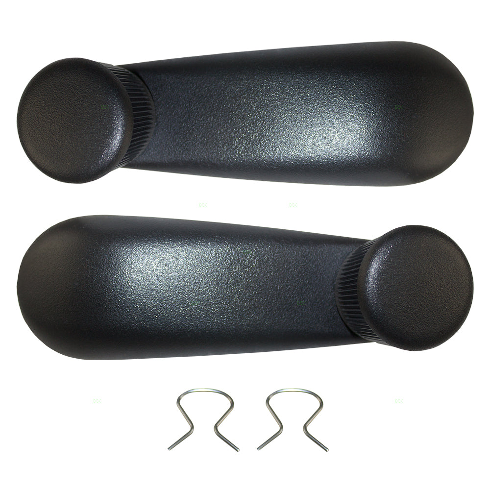 Brock Replacement Driver and Passenger Side Black Manual Window Crank Handles Set Compatible with 1999-2020 Silverado/Sierra & 2000-2014 Tahoe/Suburban/Yukon/Yukon XL & 2007-2013 Avalanche