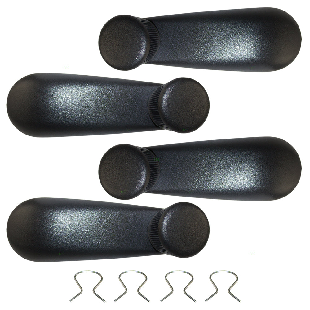 Brock Replacement Driver and Passenger Side Manual Window Crank Handles 4 Piece Set Compatible with 1999-2020 Silverado/Sierra & 2000-2014 Tahoe/Suburban/Yukon/Yukon XL & 2007-2013 Avalanche