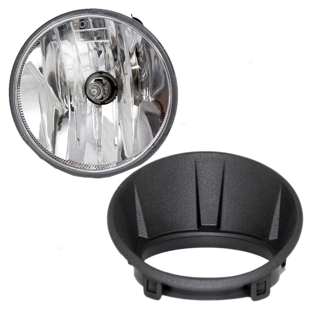Brock Replacement Passenger Fog Driving Daytime Lights with Len Bezel Compatible with 2010-2013 Camaro LT SS