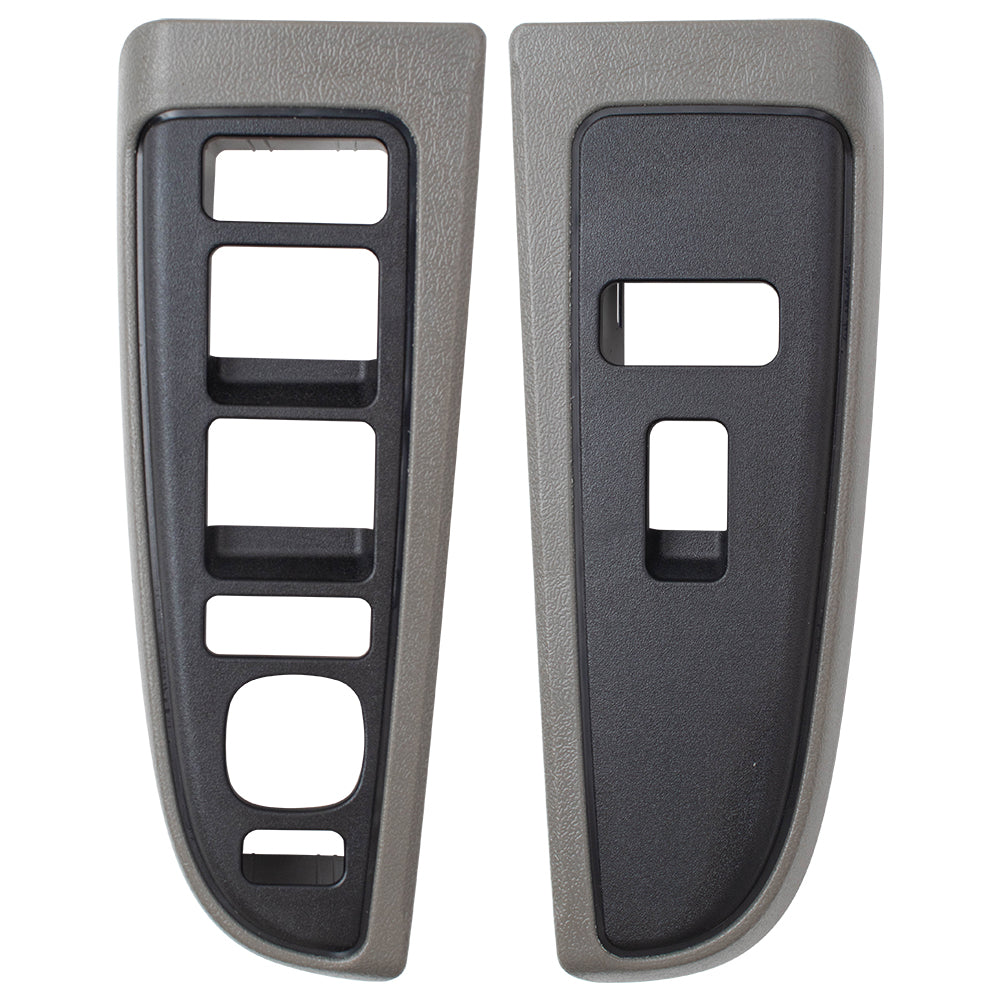 Brock Replacement Set Power Window Switch Medium Gray Trim Bezels Compatible with 03-06 Silverado Sierra Crew Cab 07 Classic Pickup Truck 89045129 89045120