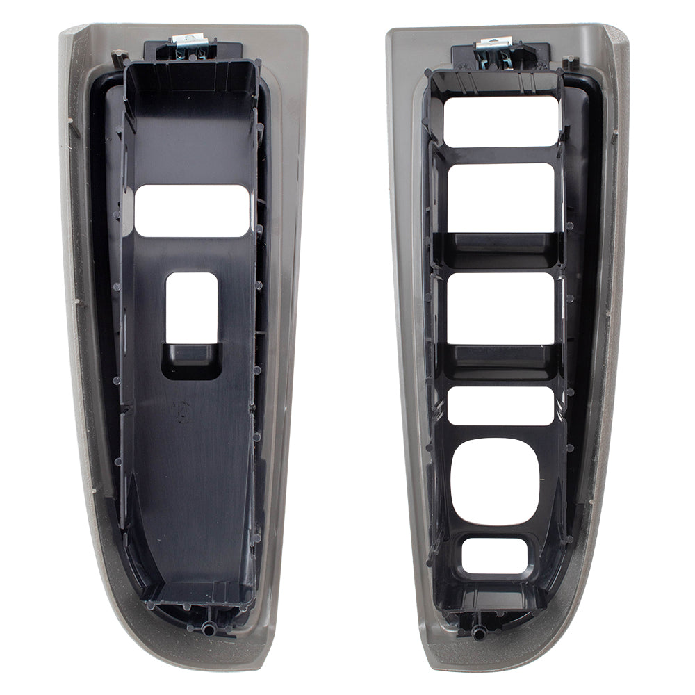 Brock Replacement Set Power Window Switch Medium Gray Trim Bezels Compatible with 03-06 Silverado Sierra Crew Cab 07 Classic Pickup Truck 89045129 89045120