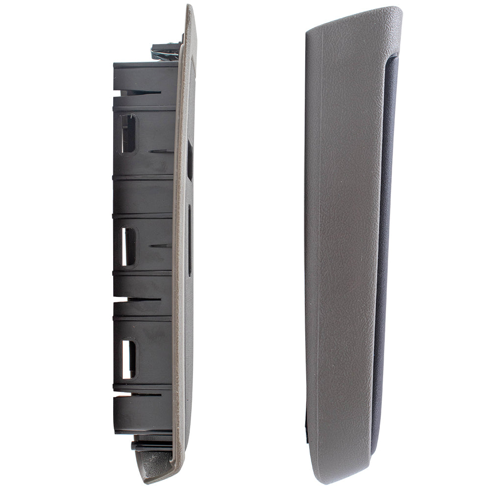 Brock Replacement Set Power Window Switch Medium Gray Trim Bezels Compatible with 03-06 Silverado Sierra Crew Cab 07 Classic Pickup Truck 89045129 89045120