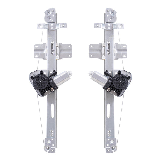 Brock Replacement Front Driver and Passenger Side Power Window Regulator with Motor-2 Pin Connector without One Touch Set Compatible with 07-12 Acadia