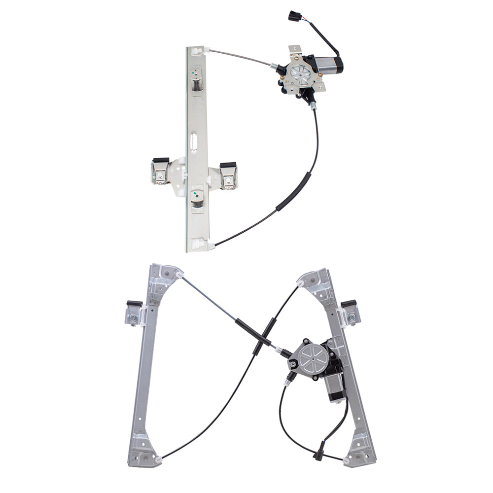 Brock Aftermarket Replacement Front and Rear Driver Left Power Window Regulators Set with Motor Compatible with 2003-2009 Hummer H2