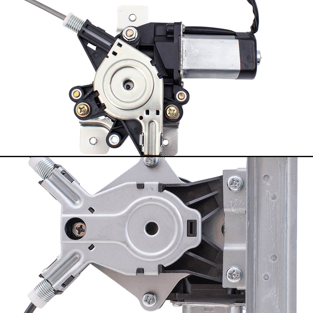 Brock Aftermarket Replacement Driver Left Passenger Right Power Window Regulators with Motor 4 Piece Set Compatible with 2003-2009 Humer H2