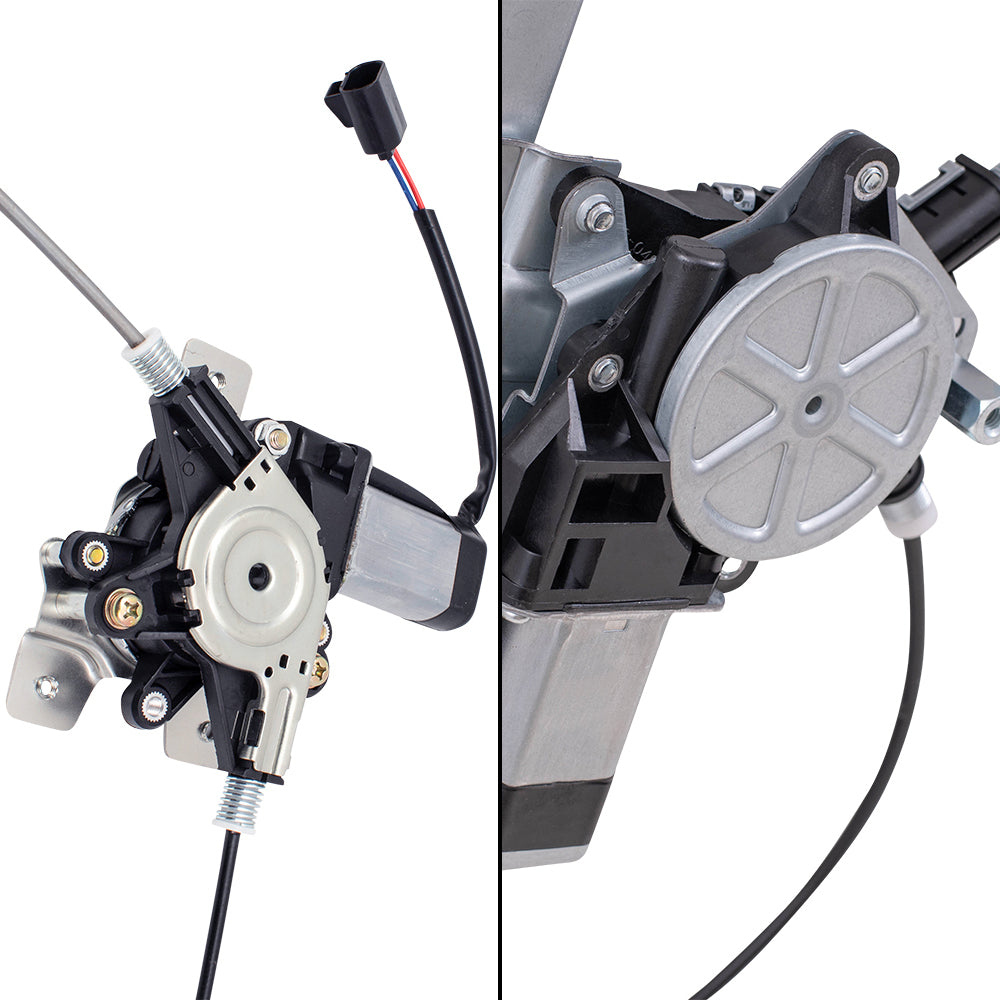 Brock Aftermarket Replacement Driver Left Passenger Right Power Window Regulators with Motor 4 Piece Set Compatible with 2003-2009 Humer H2