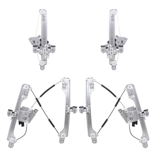 Brock Aftermarket Replacement Driver Left Passenger Right Power Window Regulator Set with Motor 4 Piece Set Compatible with 2010-2012 Cadillac SRX