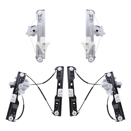 Brock Aftermarket Replacement Driver Left Passenger Right Power Window Regulator with Motor 4 Piece Set Compatible with 2012-2013 Buick Verano