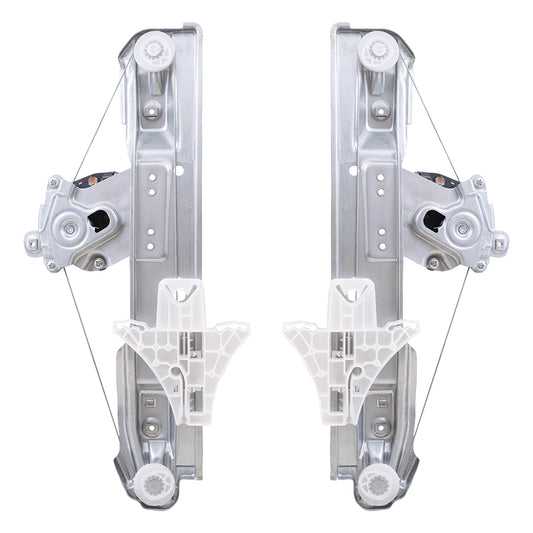 Brock Aftermarket Replacement Rear Driver Left Passenger Right Power Window Regulator with Motor Compatible with 2012-2013 Buick Verano
