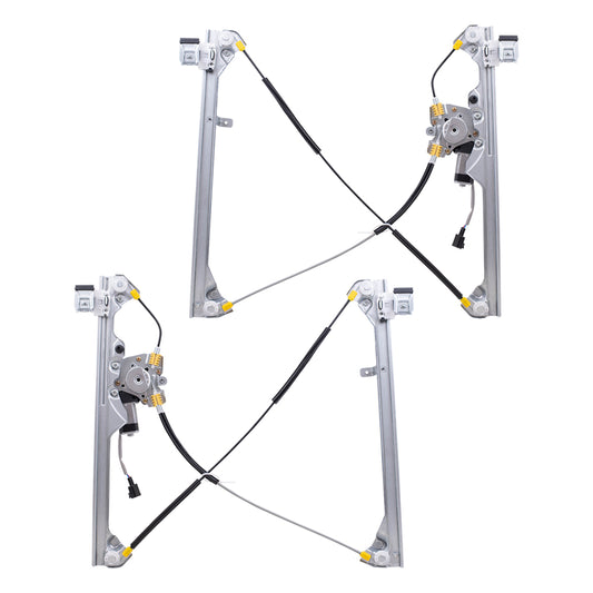 Brock Replacement 99-07 Silverado Sierra Front Power Window Regulators with Lift Motors Pair Compatible with 19120846 19120847