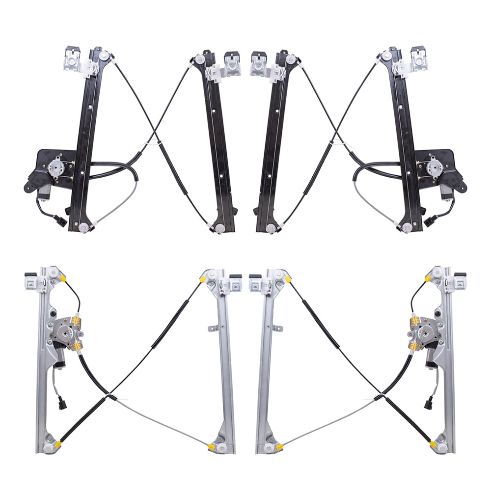 Brock Replacement Set of 4 Front & Rear Power Window Regulators & Motors Compatible with 00-06 Chevy Silverado/ 03-06 Cadillac Escalade/ 01-06 GMC Sierra/ 00-06 GMC Yukon XL/ 01-06 Chevy Suburban
