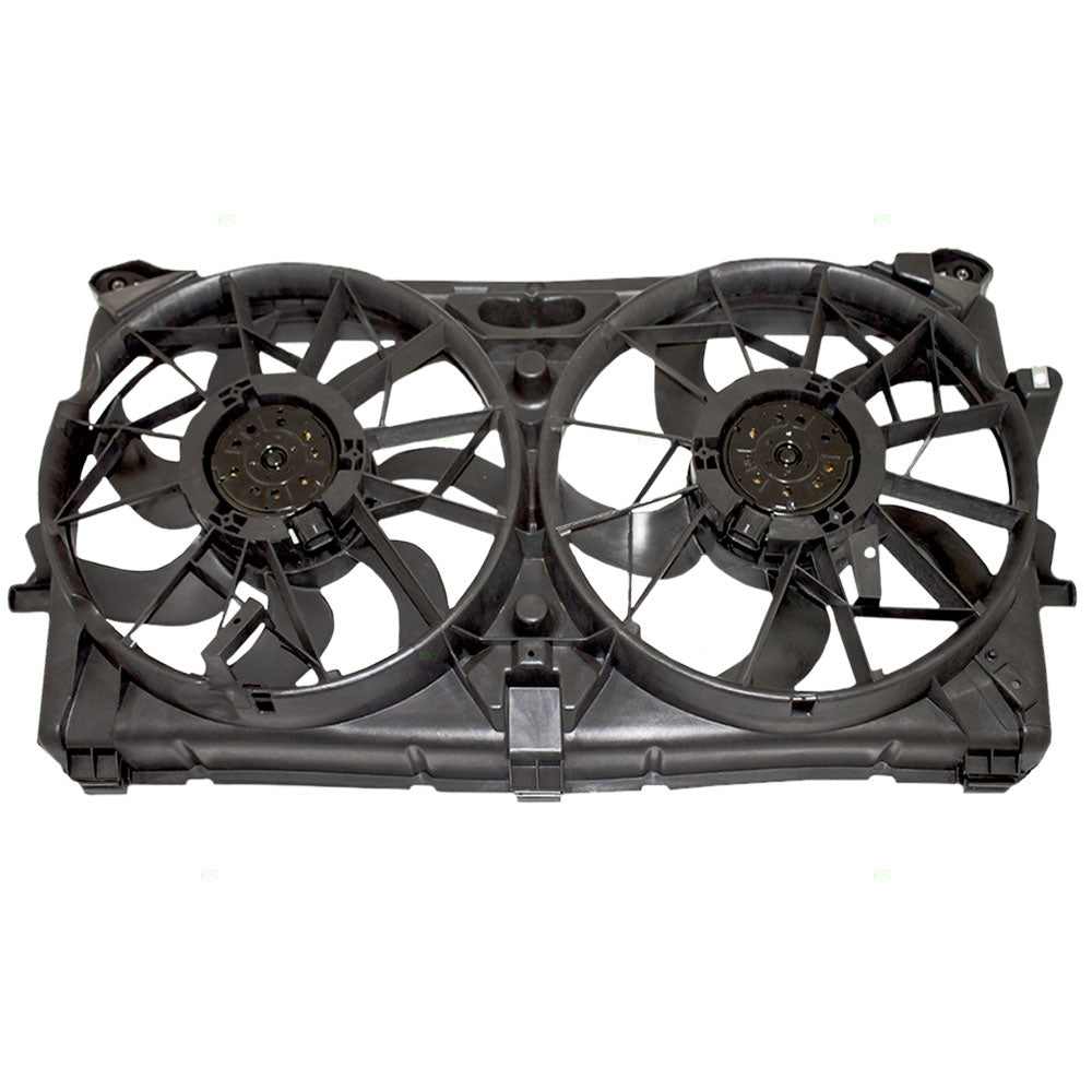 Brock Replacement Dual Cooling Fan Motor Assembly Compatible with 2005-2006 Silverado Sierra Avalanche Pickup Escalade Suburban Yukon & XL Tahoe