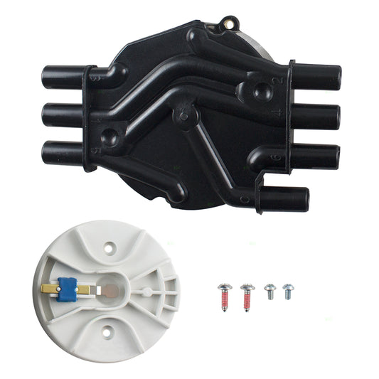Brock Replacement Ignition Distributor Cap & Rotor Kit Compatible with 1999-2006 Silverado Sierra 1500 2007 Classic 1500 Pickup Truck 4.3L