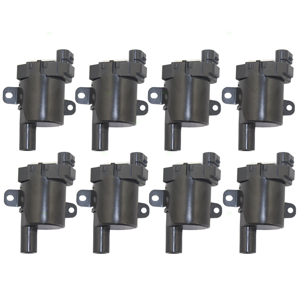 Brock Replacement 8 Pc Set Round Ignition Plug Coils Compatible with 1999-2007 Silverado Sierra Pickup 2000-2006 Tahoe Suburban Yukon & XL 19005218
