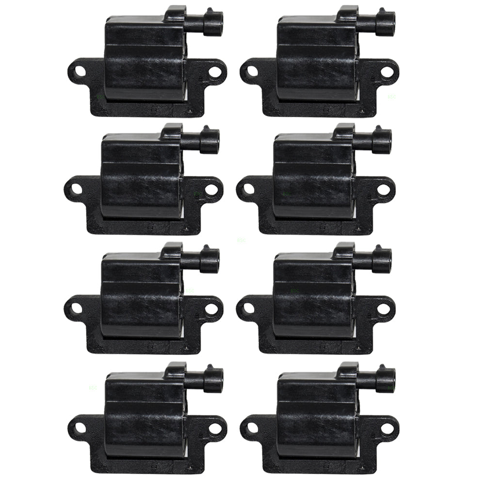 Brock Replacement 8 Pc Square Ignition Coils Compatible with 1999-2007 Silverado Sierra & Denali Pickup Truck 2000-2006 Tahoe Yukon & XL 8 Cyl