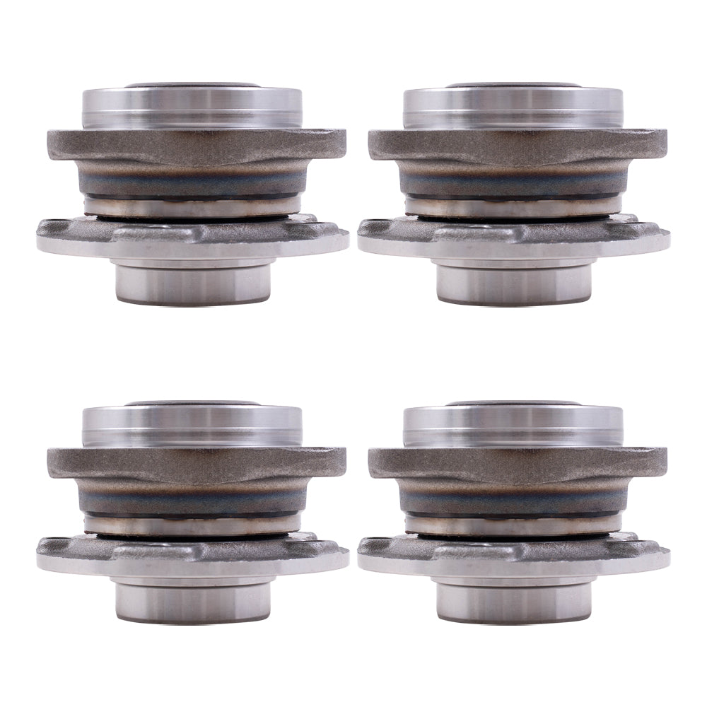 Brock Replacement Front and Rear Set Hub Bearing Assemblies Compatible with 2014-2020 Cherokee w/ Off Road Package