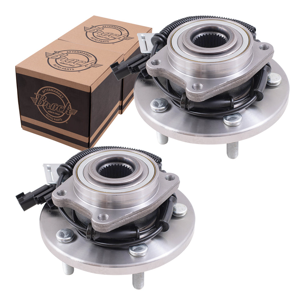 Brock Replacement Front Hub Bearing Assemblies Set Compatible with 12-20 Grand Caravan 12-16 Town & Country