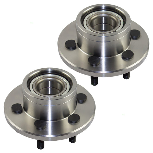 Brock Replacement Pair Set Front Wheel Hub Bearings Compatible with Dakota Durango w/ Rear-Wheel Drive & Rear Wheel ABS 52009528AE